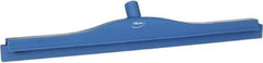 Vikan - 24" Rubber Blade Floor Squeegee - Double Edge, Blue, Plastic Holder - All Tool & Supply