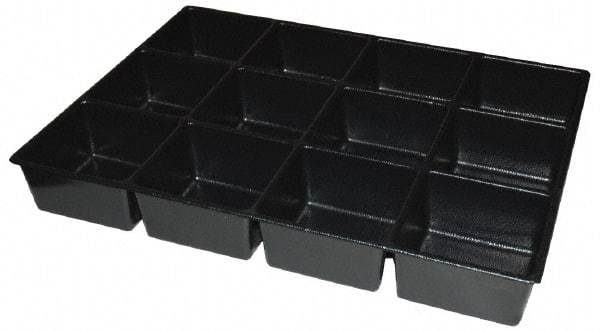 Kennedy - Tool Box Durable ABS Plastic Organizer - 23" Wide x 16-1/2" Deep x 4" High, Black, For 27" Wide Roller Cabinets - All Tool & Supply