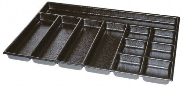 Kennedy - Tool Box Durable ABS Plastic Organizer - 25" Wide x 18-1/2" Deep x 2" High, Black, For 29" Wide Roller Cabinets - All Tool & Supply