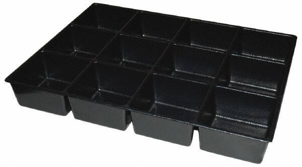 Kennedy - Tool Box Durable ABS Plastic Organizer - 25" Wide x 18-1/2" Deep x 4" High, Black, For 29" Wide Roller Cabinets - All Tool & Supply