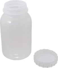 Bel-Art - 32 oz Wide-Mouth Bottle - Polypropylene, Translucent, 7" High x 3.9" Diam, 3/4" Cap - All Tool & Supply