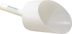 Bel-Art - 64 oz White Polyethylene Round Bottom Scoop - 6" Wide x 6" Deep Bowl, 5" Handle Length, 13" OAL - All Tool & Supply