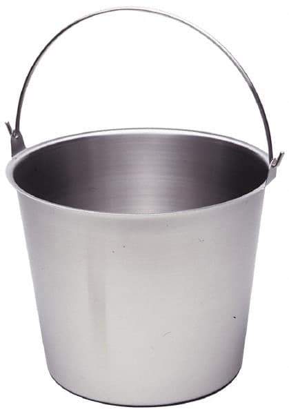 VOLLRATH - 4 Gal Tapered Cylinder Stainless Steel Pail - 10-1/8" High x 12" Diam - All Tool & Supply