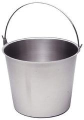 VOLLRATH - 4 Gal Tapered Cylinder Stainless Steel Pail - 10-1/8" High x 12" Diam - All Tool & Supply