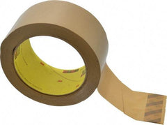 3M - 2" x 55 Yd Natural (Color) Rubber Adhesive Sealing Tape - Polypropylene Film Backing, 3.1 mil Thick, 70 Lb Tensile Strength, Series 375 - All Tool & Supply