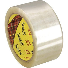 3M - 2" x 55 Yd Clear Rubber Adhesive Sealing Tape - Polypropylene Film Backing, 2.2 mil Thick, 52 Lb Tensile Strength, Series 372 - All Tool & Supply