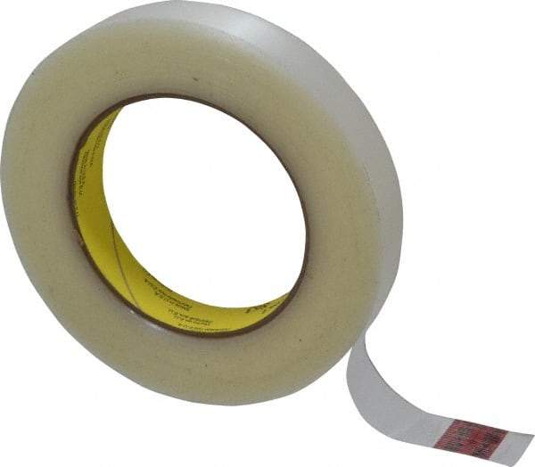 3M - 3/4" x 60 Yd Clear Rubber Adhesive Strapping Tape - Polypropylene Film Backing, 5 mil Thick, 155 Lb Tensile Strength, Series 863 - All Tool & Supply