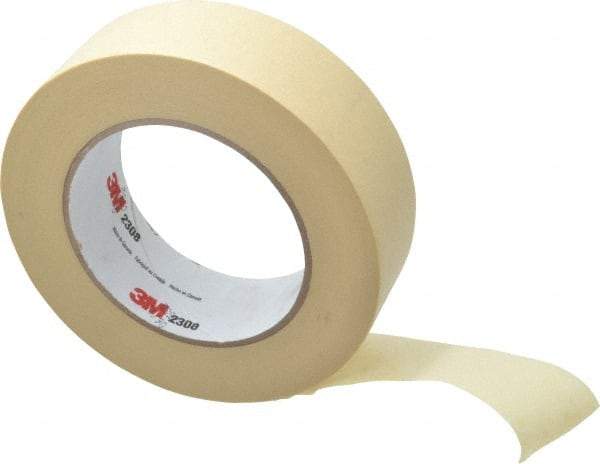 3M - 1-1/2" Wide x 60 Yd Long Tan Paper Masking Tape - Series 2308, 5.3 mil Thick, 22 In/Lb Tensile Strength - All Tool & Supply