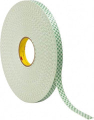 3M - 3/4" x 72 Yd Acrylic Adhesive Double Sided Tape - 1/32" Thick, Off-White, Urethane Foam Liner, Continuous Roll, Series 4032 - All Tool & Supply