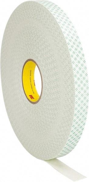 3M - 1" x 72 Yd Acrylic Adhesive Double Sided Tape - 1/32" Thick, Off-White, Urethane Foam Liner, Continuous Roll, Series 4032 - All Tool & Supply