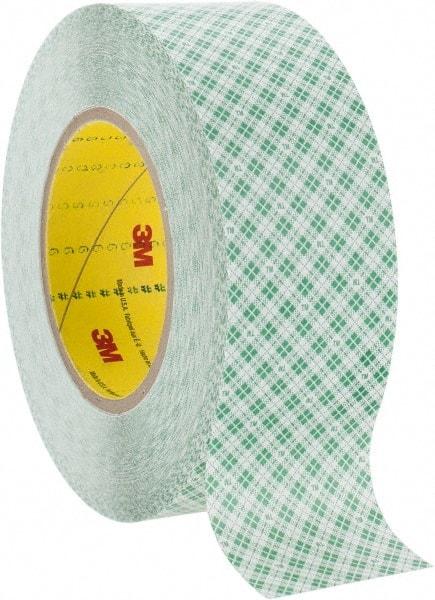 3M - 2" x 36 Yd Rubber Adhesive Double Sided Tape - 9 mil Thick, White, Polyethylene Film Liner, Continuous Roll, Series 9589 - All Tool & Supply