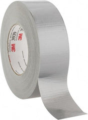 3M - 2" x 55m Silver Duct Tape - 9 mil, Rubber Adhesive, Polyethylene Film Backing, 25 Lb/ln Tensile Strength, 200°F Max, Series 3939 - All Tool & Supply