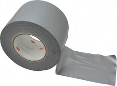 3M - 4" x 55m Silver Duct Tape - 9 mil, Rubber Adhesive, Polyethylene Film Backing, 25 Lb/ln Tensile Strength, 200°F Max, Series 3939 - All Tool & Supply