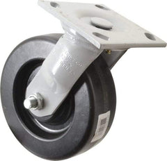 Fairbanks - 6" Diam x 2" Wide, Phenolic Swivel Caster - 1,200 Lb Capacity, Top Plate Mount, 4" x 4-1/2" Plate, Plain Bearing - All Tool & Supply