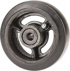 Fairbanks - 5 Inch Diameter x 2 Inch Wide, Rubber Caster Wheel - 350 Lb. Capacity, 2-3/16 Inch Hub Length, 1/2 Inch Axle Diameter, Delrin Bearing - All Tool & Supply