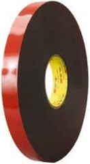 3M - 1/2" x 36 Yd Acrylic Adhesive Double Sided Tape - 45 mil Thick, Black, Acrylic Foam Liner, Continuous Roll, Series 5952 - All Tool & Supply