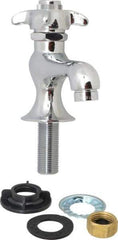 B&K Mueller - Standard, One Handle Design, Chrome, Round Deck Plate Single Mount Faucet - 4 Spoke Handle - All Tool & Supply