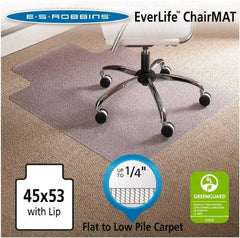 ES Robbins - 53" Long x 45" Wide, Chair Mat - Single Lip, Beveled Edge Style - All Tool & Supply