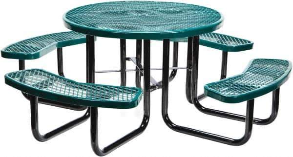 Vestil - 81-1/4" Long x 81-1/4" Wide x 29" High Stationary Activity/Utility Table without Back Rests - Green, Steel - All Tool & Supply