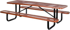 Vestil - 96" Long x 61-5/8" Wide x 30.38" High Stationary Activity/Utility Table without Back Rests - Brown, Steel - All Tool & Supply