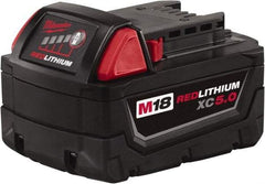 Milwaukee Tool - 18 Volt Lithium-Ion Power Tool Battery - 5 Ahr Capacity, 110 min Charge Time, Series M18 RED - All Tool & Supply