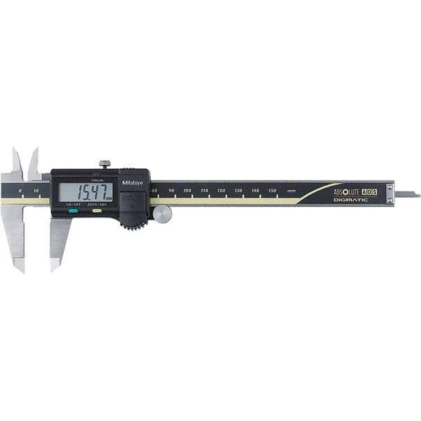 Mitutoyo - 0 to 150mm Range, 0.01mm Resolution, Electronic Caliper - Steel with 40mm Steel Jaws, 0.02mm Accuracy, SPC Output - All Tool & Supply