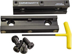 CarveSmart - 3/4" Jaw Width, 1.685" Jaw Height, 3/4" Jaw Thickness, Quick Change Jaw System Vise Jaw Sets - Aluminum, Bolt-On, 2 Jaws, Soft Jaws - All Tool & Supply