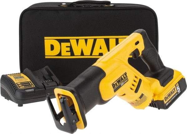 DeWALT - 20V, 0 to 2,900 SPM, Cordless Reciprocating Saw - 1-1/8" Stroke Length, 14" Saw Length, 1 Lithium-Ion Battery Included - All Tool & Supply