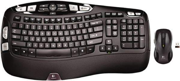 Logitech - Black Keyboard/Mouse - Use with Windows XP, Vista, 7, 8 - All Tool & Supply