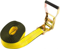 Erickson Manufacturing - 25' Long x 2" Wide, 10,000 Lb Basket Capacity, Polyester & Steel Web Sling - Yellow - All Tool & Supply