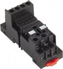 Schneider Electric - 250 Volt, 10 Amp, Flat Relay Socket - DIN Rail Mount, Panel Mount, IP20, Box Lug Mixed Terminal - All Tool & Supply