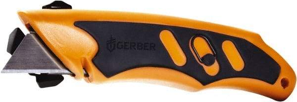 Gerber - Fixed Utility Knife - 1.3" Carbon Steel Blade, Orange & Black Rubber Handle, 1 Blade Included - All Tool & Supply