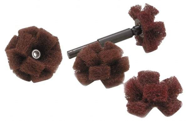 Merit Abrasives - 1-1/2" Diam Hard Density Cross Buff - 3 Plys, 8-32 Thread, Very Fine Grade, 2,000 Max RPM - All Tool & Supply