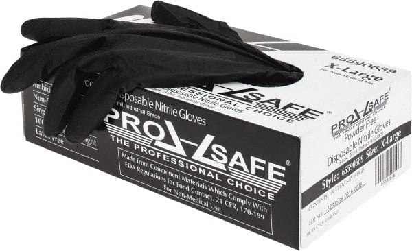 PRO-SAFE - Size XL, 5 mil, Industrial Grade, Powder Free Nitrile Disposable Gloves - Exact Industrial Supply