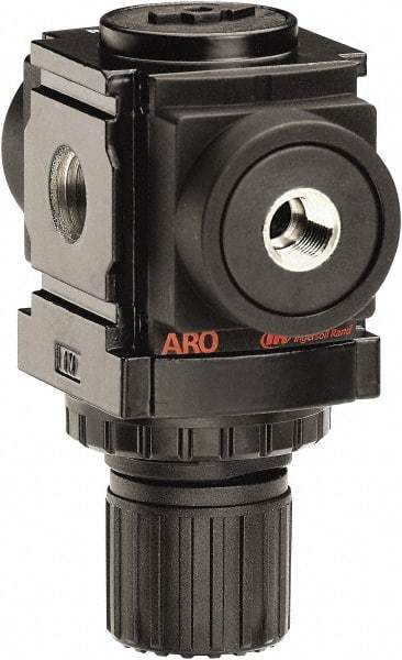 ARO/Ingersoll-Rand - 1/4 NPT Port, 59 CFM, Aluminum Miniature Regulator - 0 to 140 psi Range, 250 Max psi Supply Pressure, 1/8" Gauge Port Thread, 2.913" Wide x 3-9/16" High - All Tool & Supply