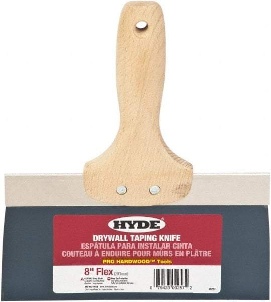 Hyde Tools - 8" Wide Flexible Blade Steel Joint Knife - Flexible, Hardwood Handle - All Tool & Supply