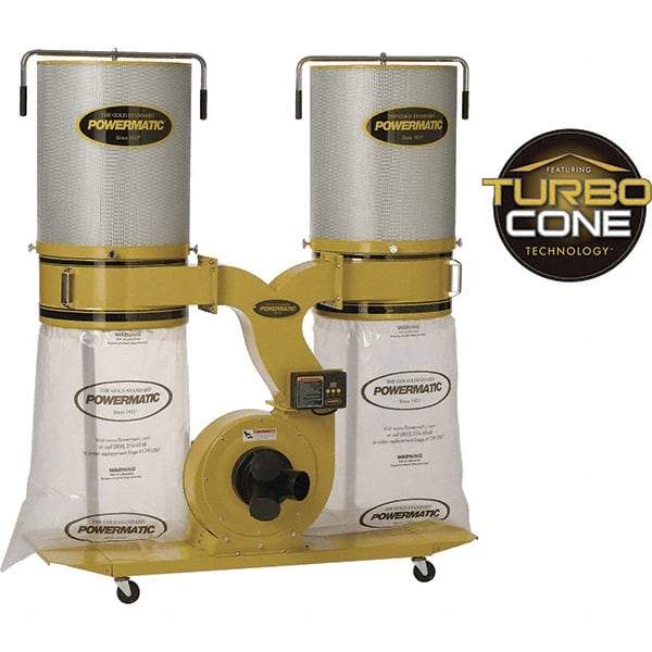 Jet - 230/460 Volt Dust Collector - 236 CFM Air Flow, 11.31" Static Pressure Water Level - All Tool & Supply
