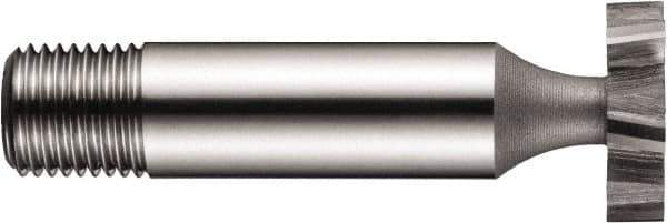 DORMER - 38.5mm Diam x 10mm Face Width, High Speed Steel, 10 Teeth, Shank Connection Woodruff Keyseat Cutter - Uncoated, 12mm Shank Diam, Staggered Teeth - All Tool & Supply