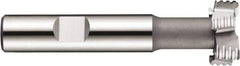 DORMER - 16mm Cut Diam, 8mm Cut Width, 7mm Neck Diam, 0.3937" Shank Diam, Cobalt T-Slot Cutter - Uncoated, 8mm Bolt, Staggered Teeth, 6 Teeth, Weldon Flat - All Tool & Supply