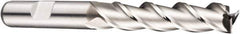 DORMER - 3 Flute Powdered Metal Roughing & Finishing Square End Mill - Uncoated, Weldon Shank, 40° Helix, Centercutting, Extra Long Length - All Tool & Supply