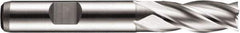 DORMER - 9/16" Diam, 4 Flute Powdered Metal Roughing & Finishing Square End Mill - Uncoated, Weldon Shank, 30° Helix, Centercutting, Regular Length - All Tool & Supply