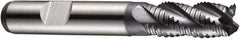 DORMER - 7mm Diam, Coarse Pitch, 16mm LOC, 4 Flute Powdered Metal Roughing Square End Mill - AlCrN Finish, 66mm OAL, 10mm Shank Diam, Single End, Centercutting, 35° Helix - All Tool & Supply