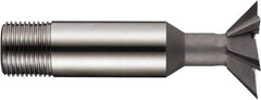 DORMER - 3/4" Diam x 0.2165" Width of Cut, 45° Included Angle, High Speed Steel Dovetail Cutter - 1/2" Shank Diam, Uncoated - All Tool & Supply