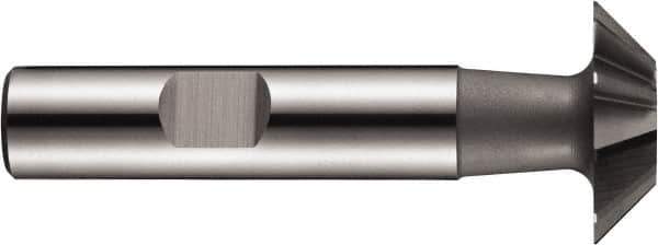 DORMER - 16mm Diam x 4mm Width of Cut, 45° Included Angle, Cobalt Dovetail Cutter - Weldon Flat, Uncoated - All Tool & Supply