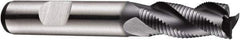 DORMER - 12mm Diam, Fine Pitch, 26mm LOC, 3 Flute Powdered Metal Roughing Square End Mill - AlCrN Finish, 83mm OAL, 12mm Shank Diam, Single End, Extended Reach, Centercutting, 35° Helix - All Tool & Supply