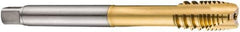 DORMER - M20x2.50 Metric Coarse, 3 Flute, TiN Finish, Cobalt Spiral Point Tap - Plug Chamfer, Right Hand Thread, 140mm OAL, 30mm Thread Length, 16mm Shank Diam, 6H Class of Fit, Series E423 - Exact Industrial Supply