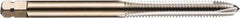 DORMER - 9/16-18 UNF, 3 Flute, Bright Finish, Powdered Metal Spiral Point Tap - Plug Chamfer, Right Hand Thread, 3-19/32" OAL, 63/64" Thread Length, 0.429" Shank Diam, 3B Class of Fit, Series E035 - Exact Industrial Supply