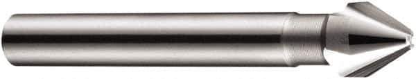 DORMER - 5mm Shank Diam, 3 Flute 60° High Speed Steel Countersink - Bright Finish, 45mm OAL, Single End, Straight Shank, Right Hand Cut - All Tool & Supply