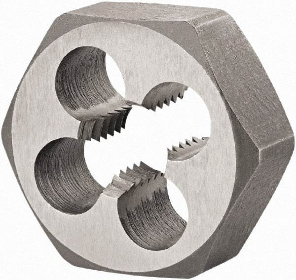 DORMER - M11x1.50 Metric Coarse Thread, Right Hand Thread, Hex Rethreading Die - High Speed Steel, 7/16" Thick, Series F302 - Exact Industrial Supply