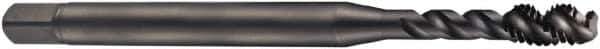 DORMER - 1-8 UNC 4 Flute 2B Bottoming Spiral Flute Tap - Cobalt, Oxide Finish, 160mm OAL, Right Hand Flute, Right Hand Thread, Series EX21 - All Tool & Supply